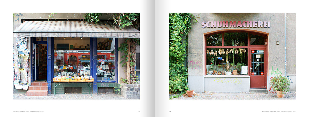 Gerhard Rihl: Buch "Berlin Store Fronts" – Doppelseite Bildteil, Kapitel "Kreuzberg"