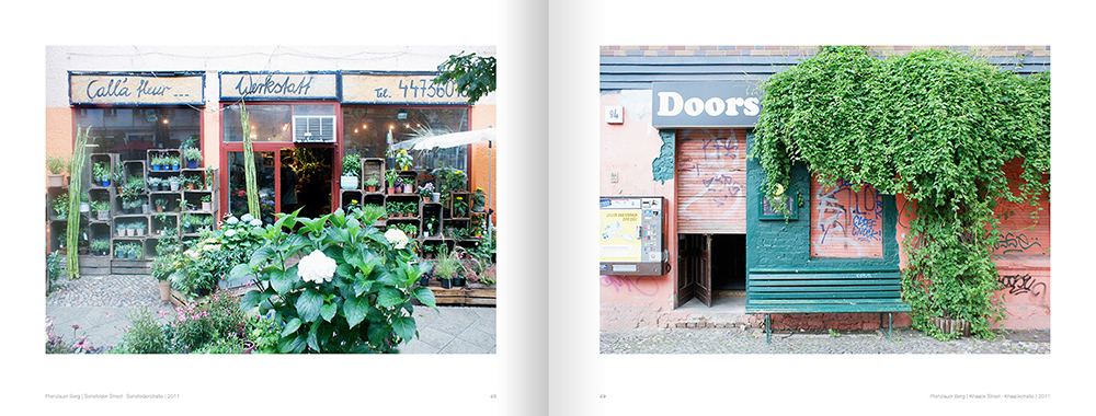 Gerhard Rihl: Buch "Berlin Store Fronts" – Doppelseite Bildteil, Kapitel "Prenzlauer Berg"